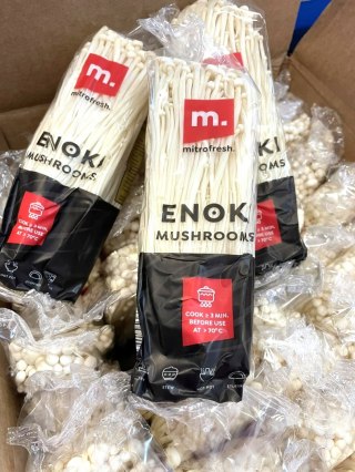 Enoki świeże grzyby 100gram ( paczka) - kraj Chiny